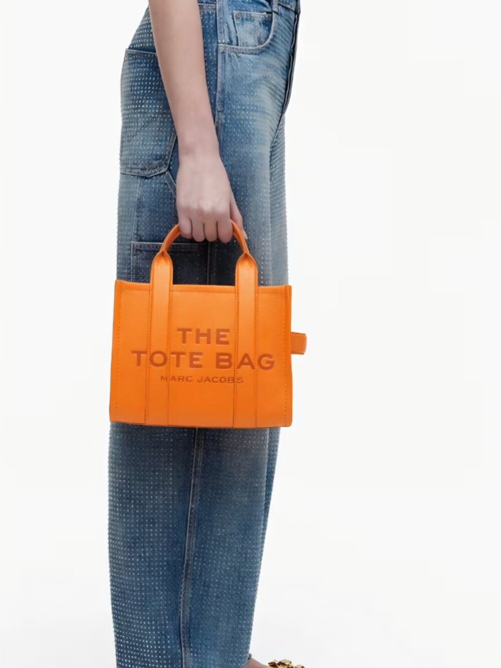 Marc Jacobs Small Leather Orange Tote Crossbody w/ Matching wallet & Tote Charm - Picture 10 of 11